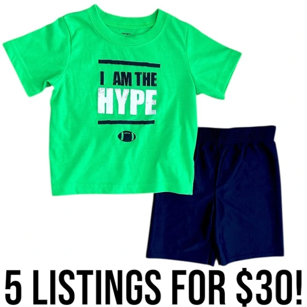 Carter’s/Garanimals Toddler Boy Athletic 2-Piece Outfit Set Shorts T-shirt